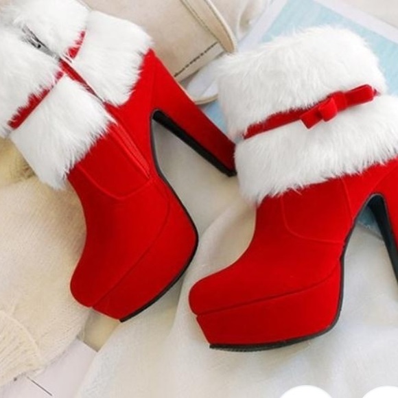 Shoes - Ankle Red Suade Boots 💦